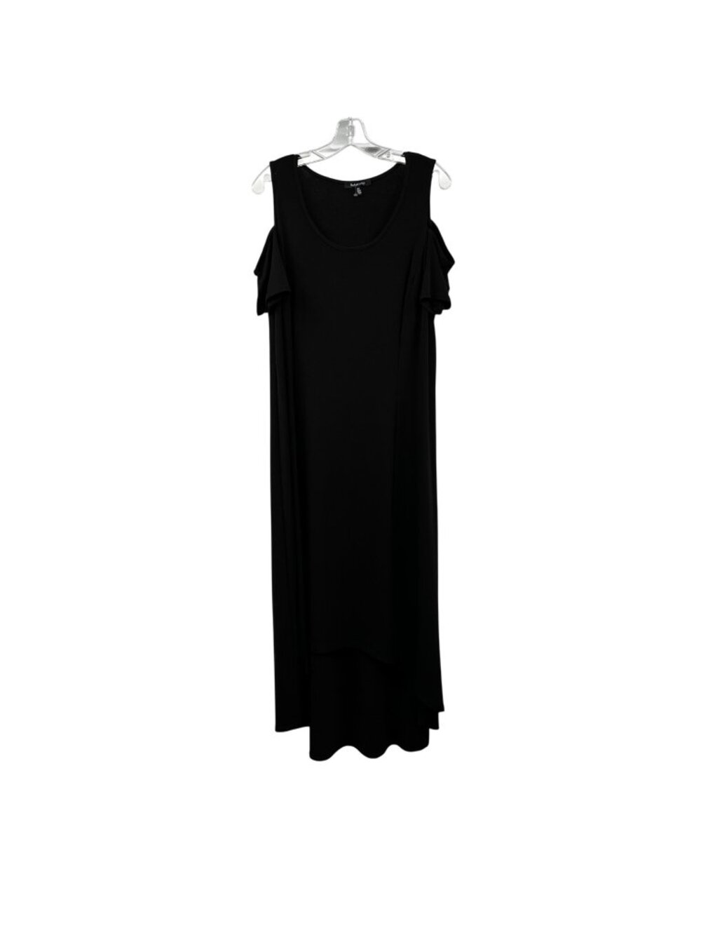 Relativity Womens Maxi Dress High Low Hem Black Cold Shoulder Short Sleeve 2X